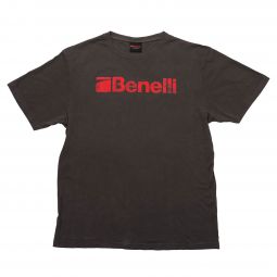 Benelli Logo Short Sleeve T-Shirt, Washed Black (Gray)